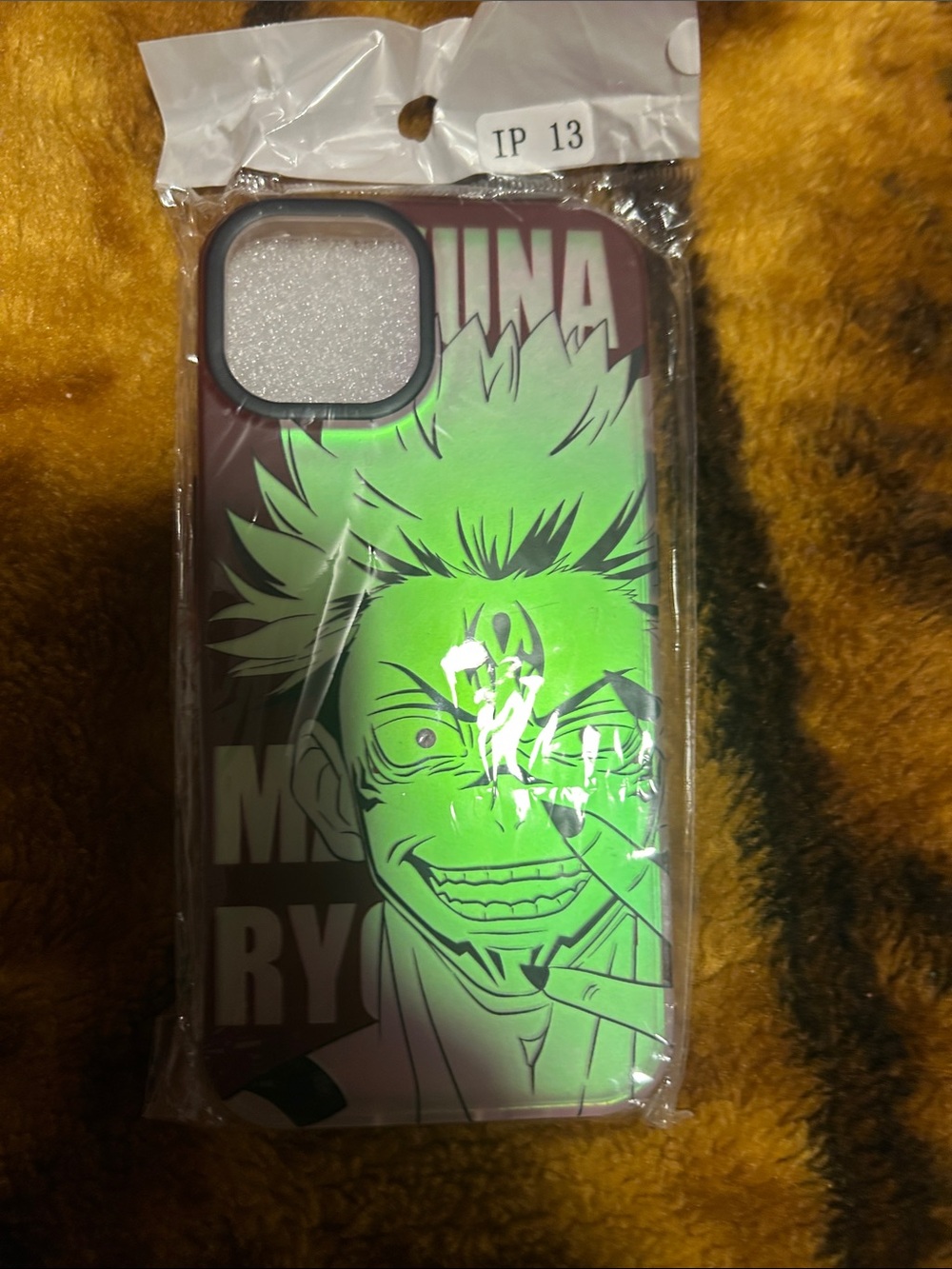 Anime Glow Green iPhone 13 Case - Protective Graphic Cover changes colors